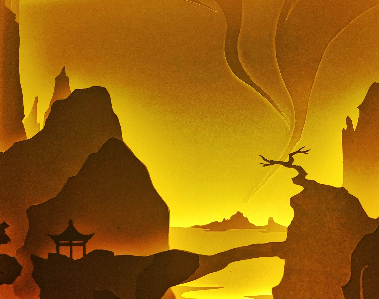 暖心的光影纸雕