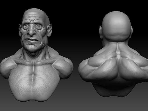 zbrush老人胸像