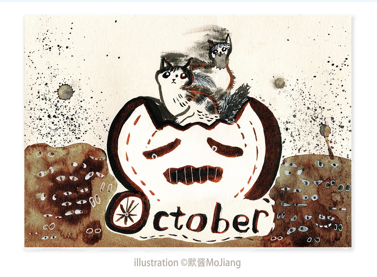 “More More Go Go "系列十二月海报（图ZMjM5MTkyODMy） - 艺术插画 - 站酷设计师默酱MoJiang原创素材 - 站酷ZCOOL