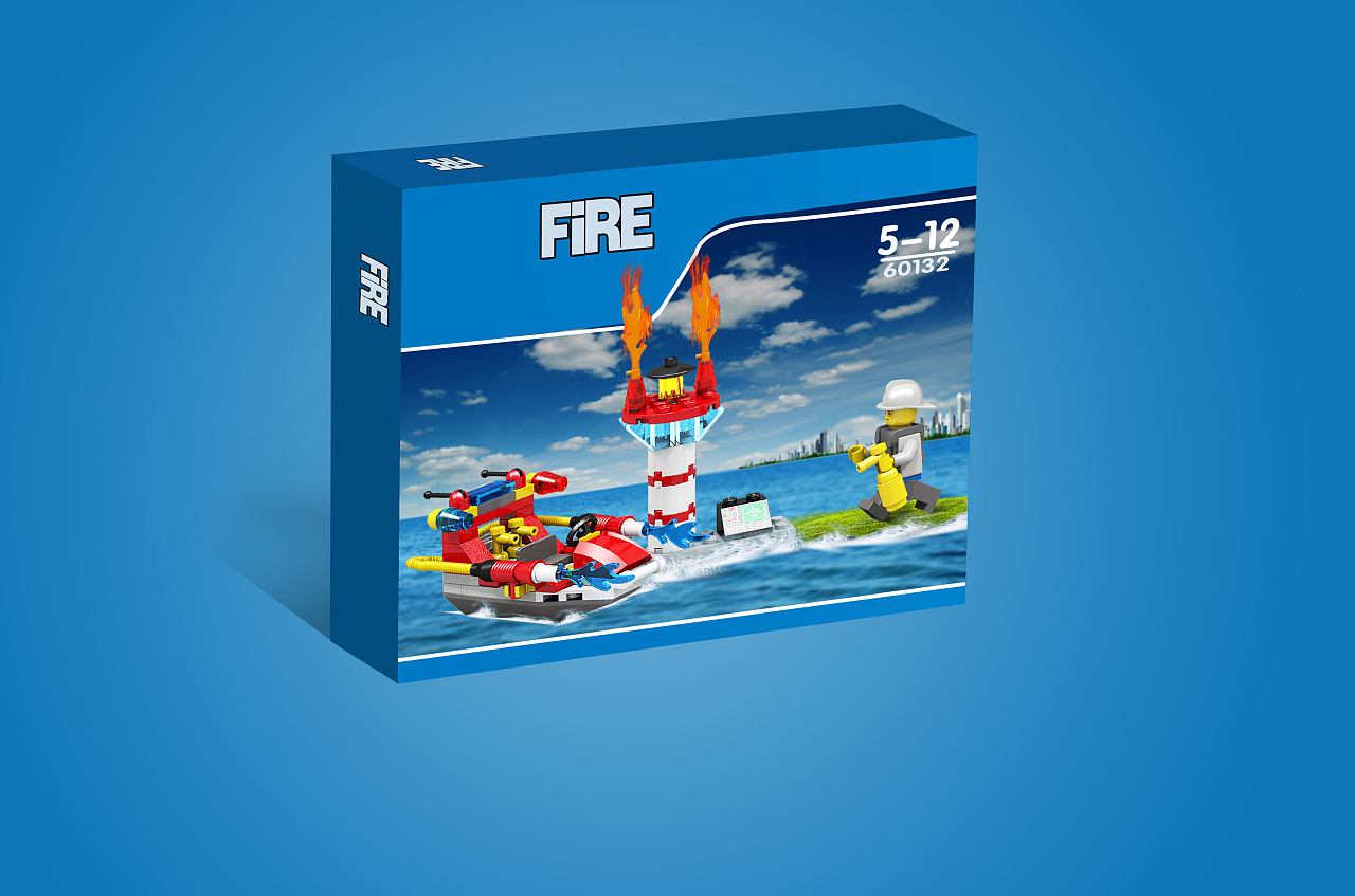 乐高式小颗粒积木消防系列作品