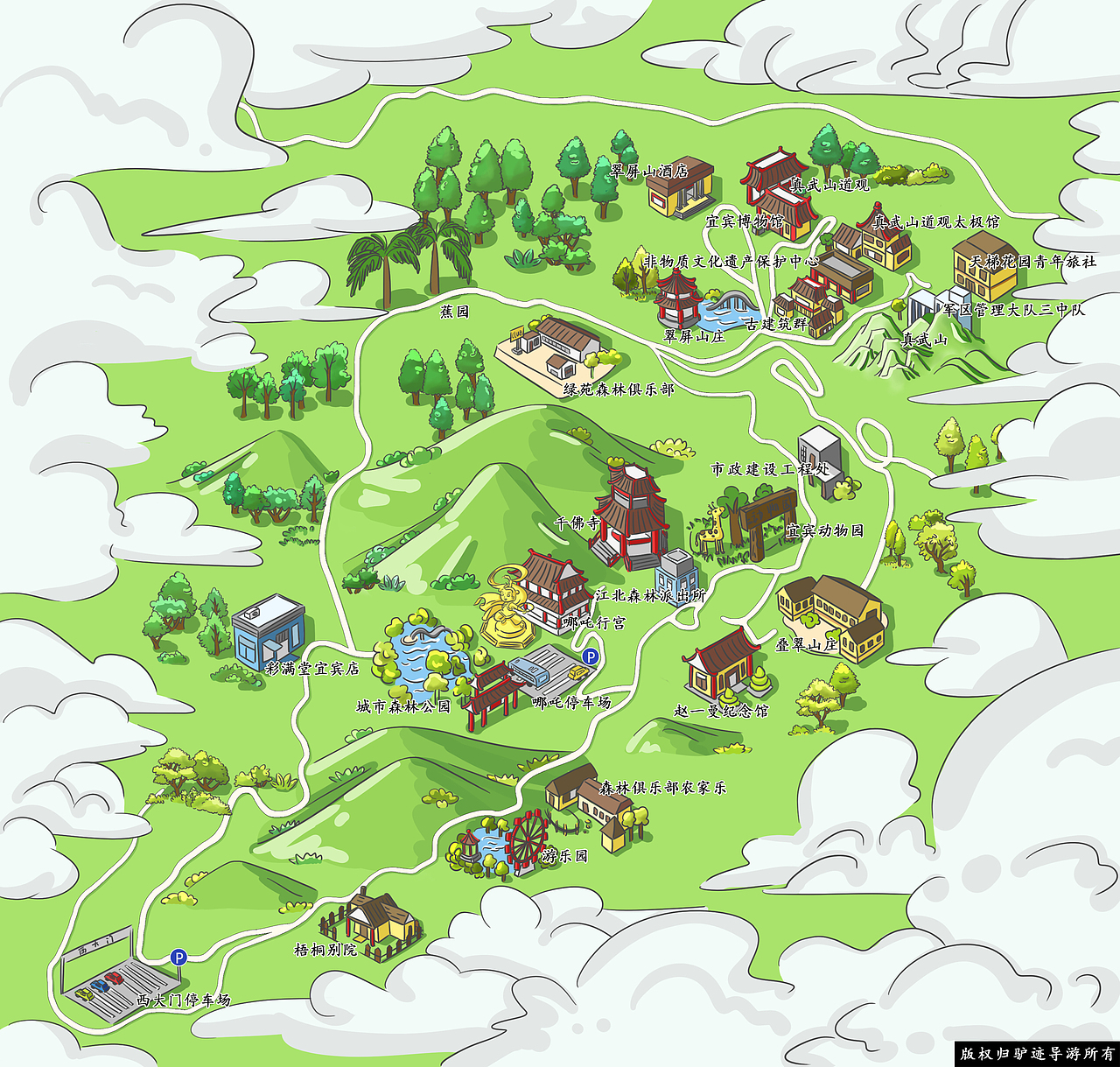 驴迹地图插画设计（图ZMTU0NzgwMzIw） - 商业插画 - 站酷设计师卓小昕sweetheart原创素材 - 站酷ZCOOL