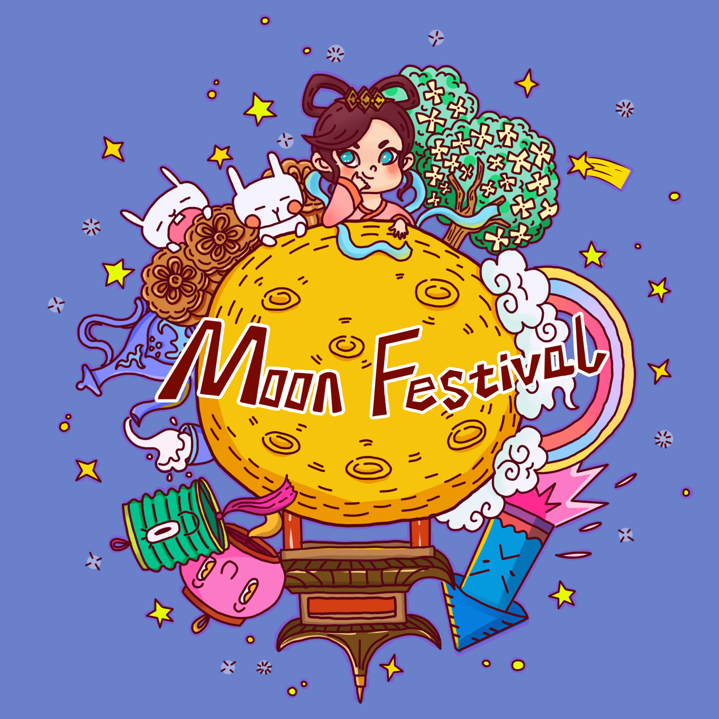 迟到的中秋|插画|插画习作|猎奇小鱼不血腥 - 原创作品 - 站酷 (zcool