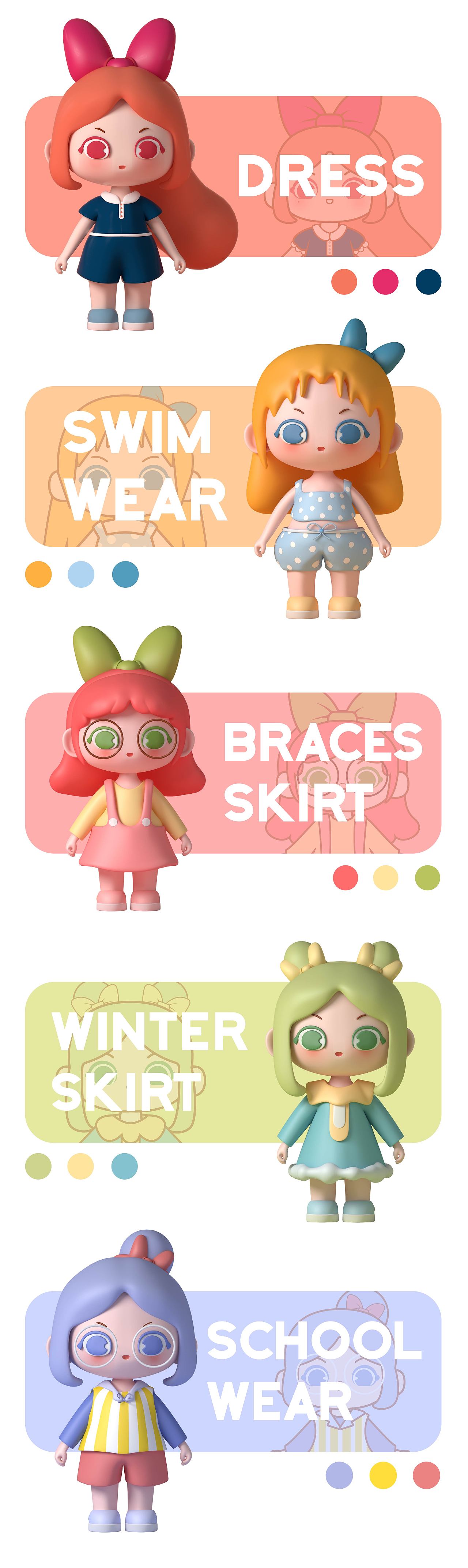 蝴蝶结女孩 | BOW GIRL |原创IP设计（图ZMjc0NjAzODEy） - IP形象 - 站酷设计师兔小颖原创素材 - 站酷ZCOOL