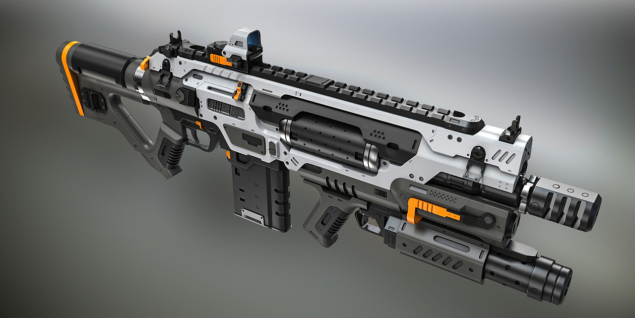 C4D枪械硬表面建模练习（图ZMTgwNTg4NDY0） - 其他三维 - 站酷设计师kkbencool原创素材 - 站酷ZCOOL