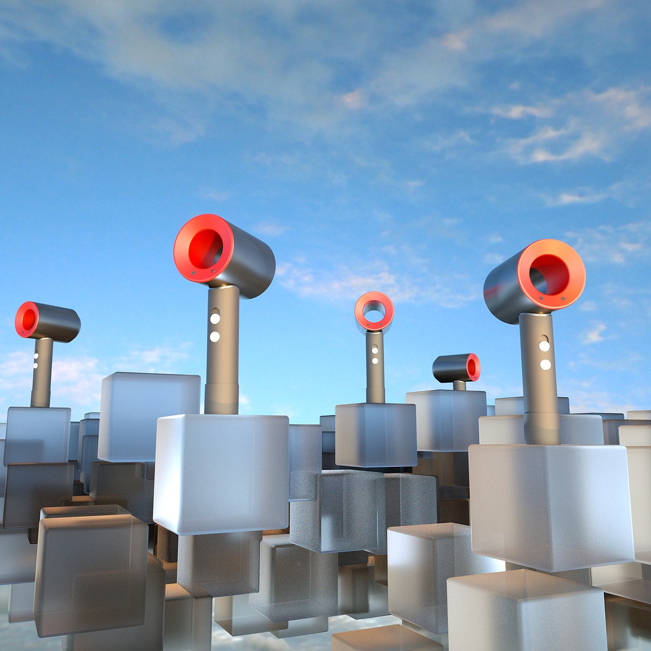 戴森吹風(fēng)機(jī)-OC建模渲染練習(xí)（圖ZMTQxMDc0MzY4） - 機(jī)械/交通 - 站酷設(shè)計(jì)師limingxp原創(chuàng)素材 - 站酷ZCOOL