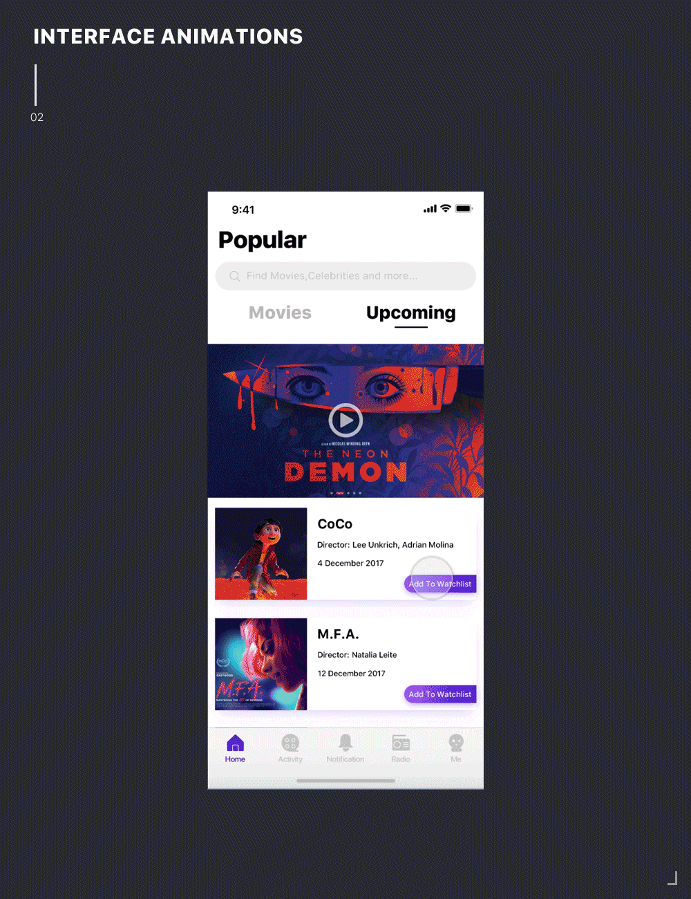 MOVIEFAN App Design Concept（图ZMTAyNjYwOTIw） - APP界面 - 站酷设计师Sevenstar_jj原创素材 - 站酷ZCOOL