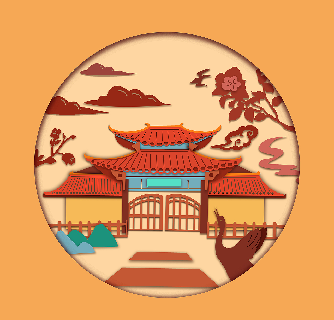 插画转剪纸（图ZMjk0MzAyMjg0） - 商业插画 - 站酷设计师人面桃花111原创素材 - 站酷ZCOOL
