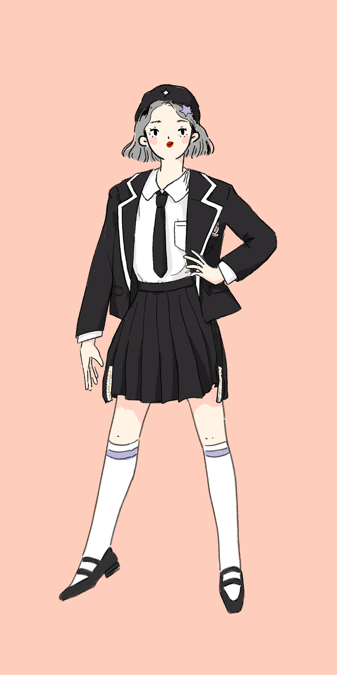 一组jk制服女孩