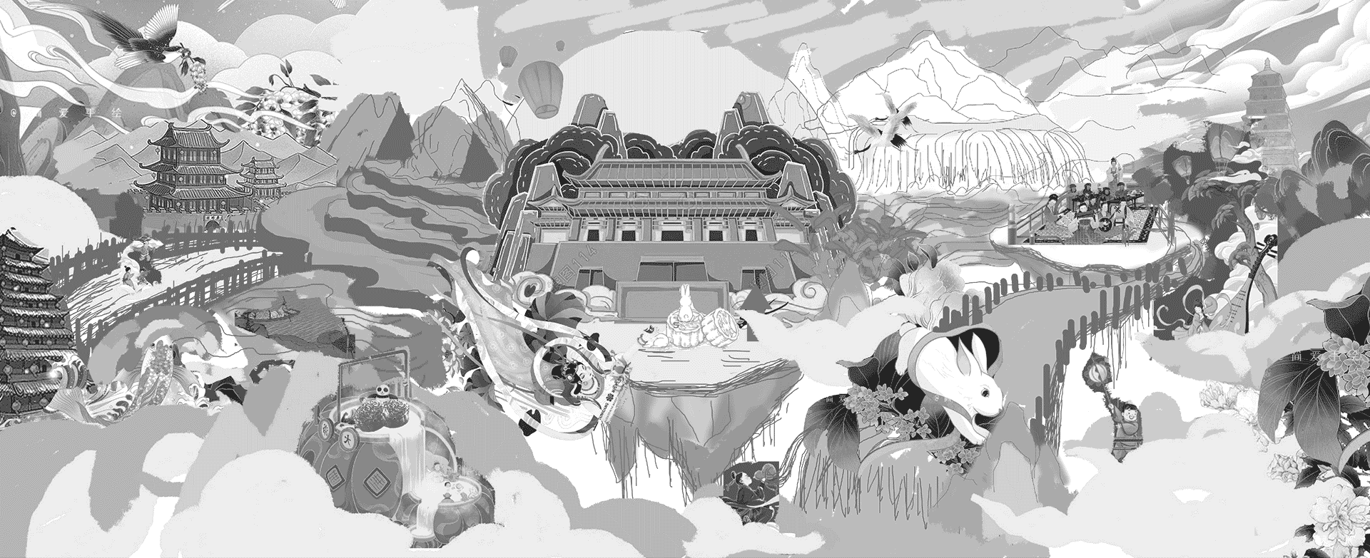 月满花朝插画（图ZMjU1NTgyNDU2） - 品牌 - 站酷设计师大大喜er原创素材 - 站酷ZCOOL