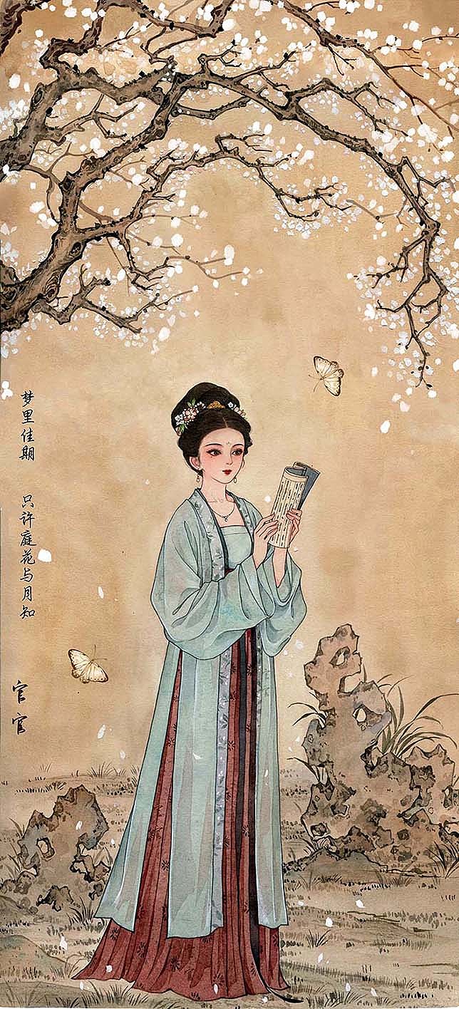 宋制仕女图之读书