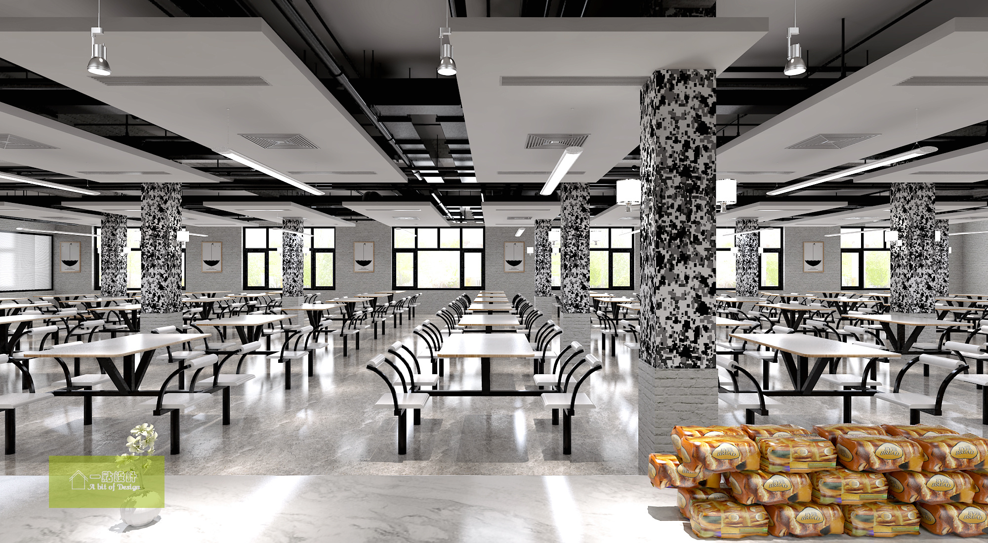武警学院食堂改造|空间|家装设计|马玉涛 - 原创作品 - 站酷 (ZCOOL)