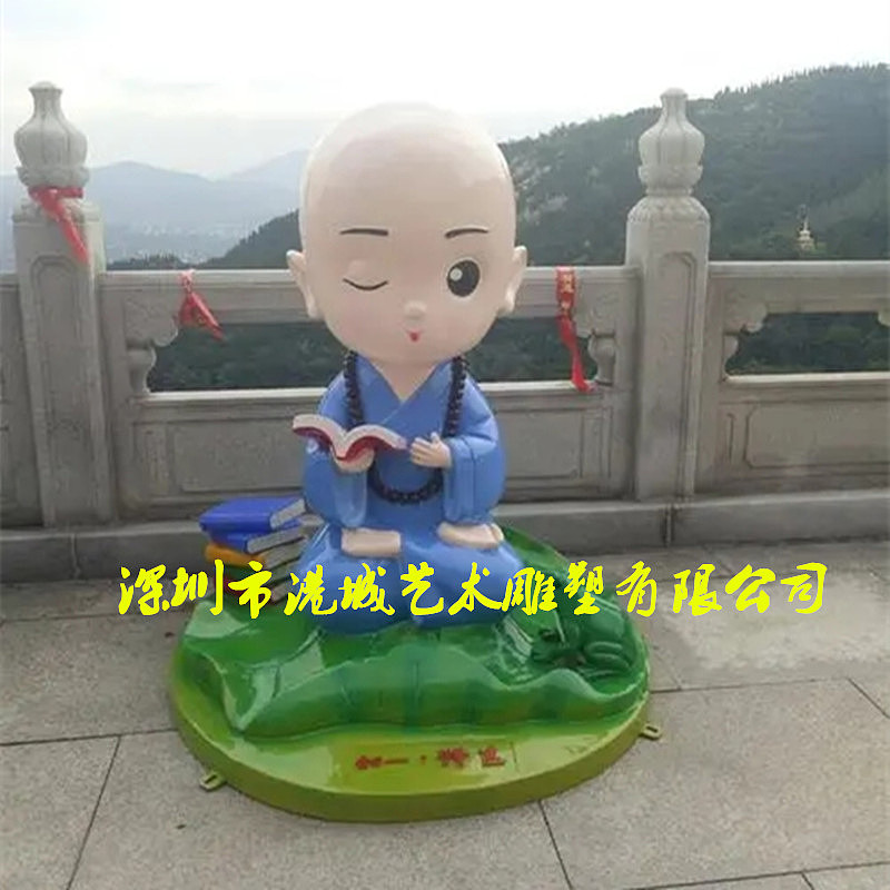 寺庙文化IP形象吉祥物公仔玻璃钢小和尚卡通雕塑定制厂（图ZMjY1MDIxNzIw） - 雕塑 - 站酷设计师深圳港城雕塑原创素材 - 站酷ZCOOL