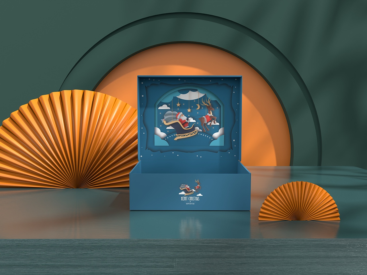 3款圣诞礼品盒立体盒