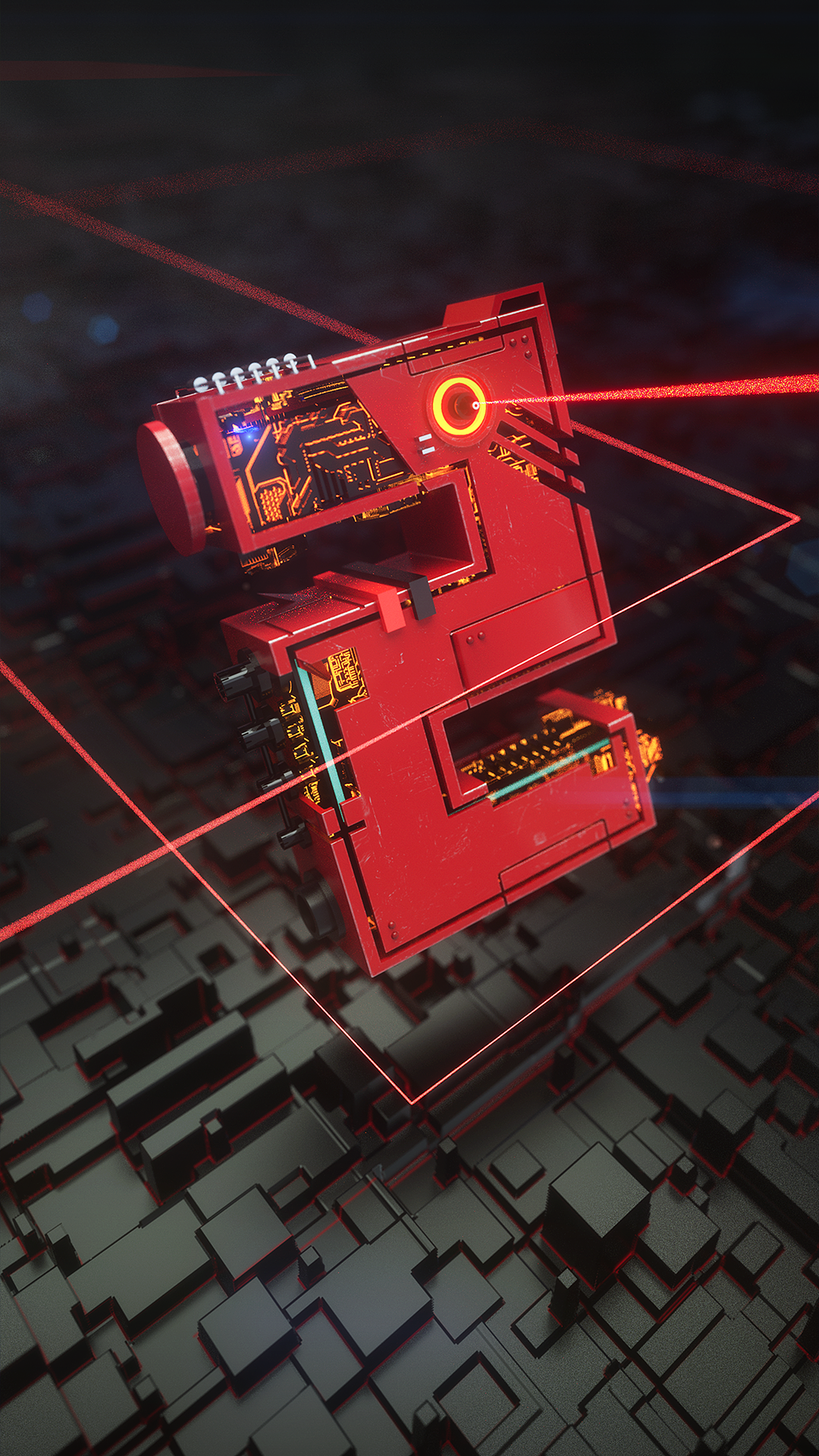 科技感激光数字c4d(octane渲染)|三维|其他三维|笔触丶_原创作品-站酷