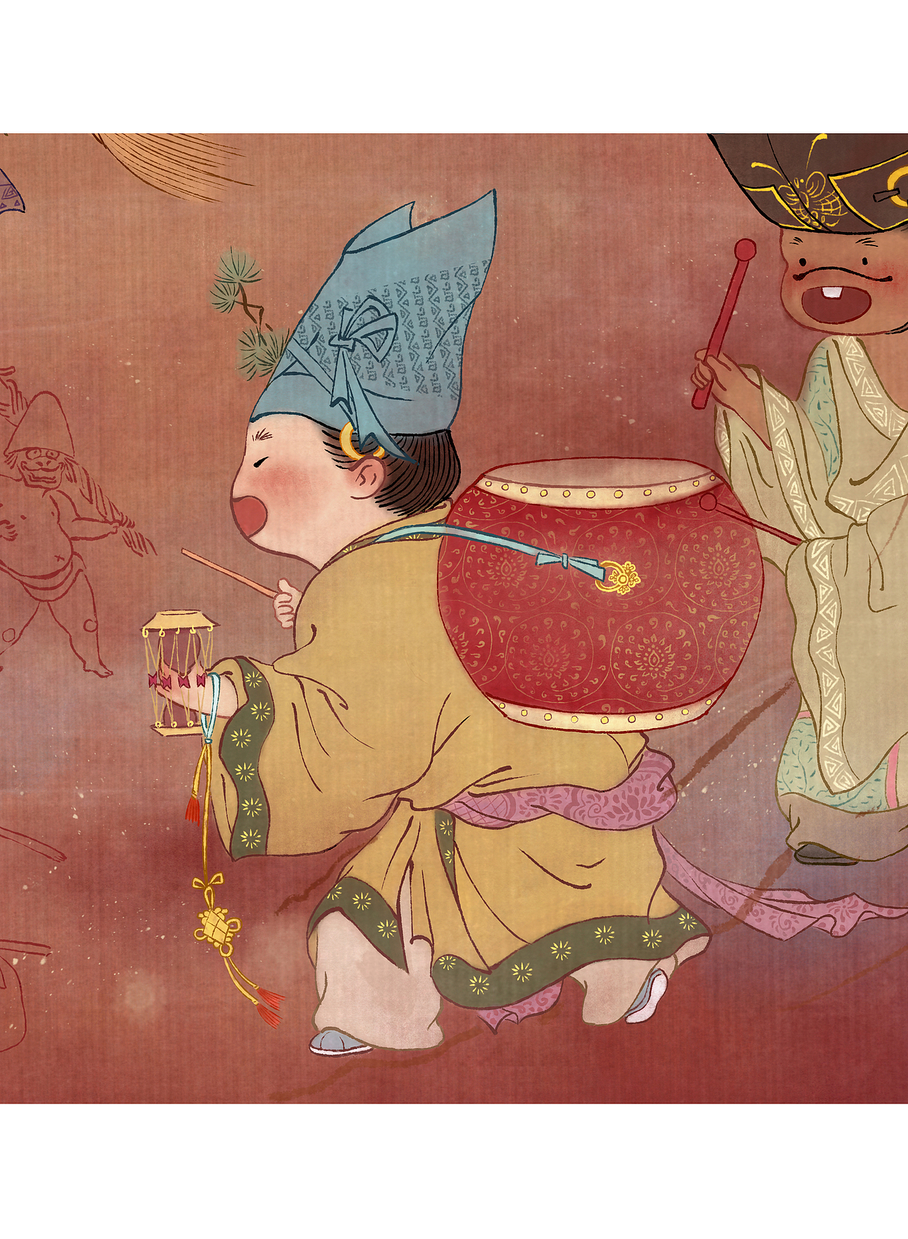大傩起舞（图ZMjkzOTY4MzAw） - 艺术插画 - 站酷设计师春羊原创素材 - 站酷ZCOOL