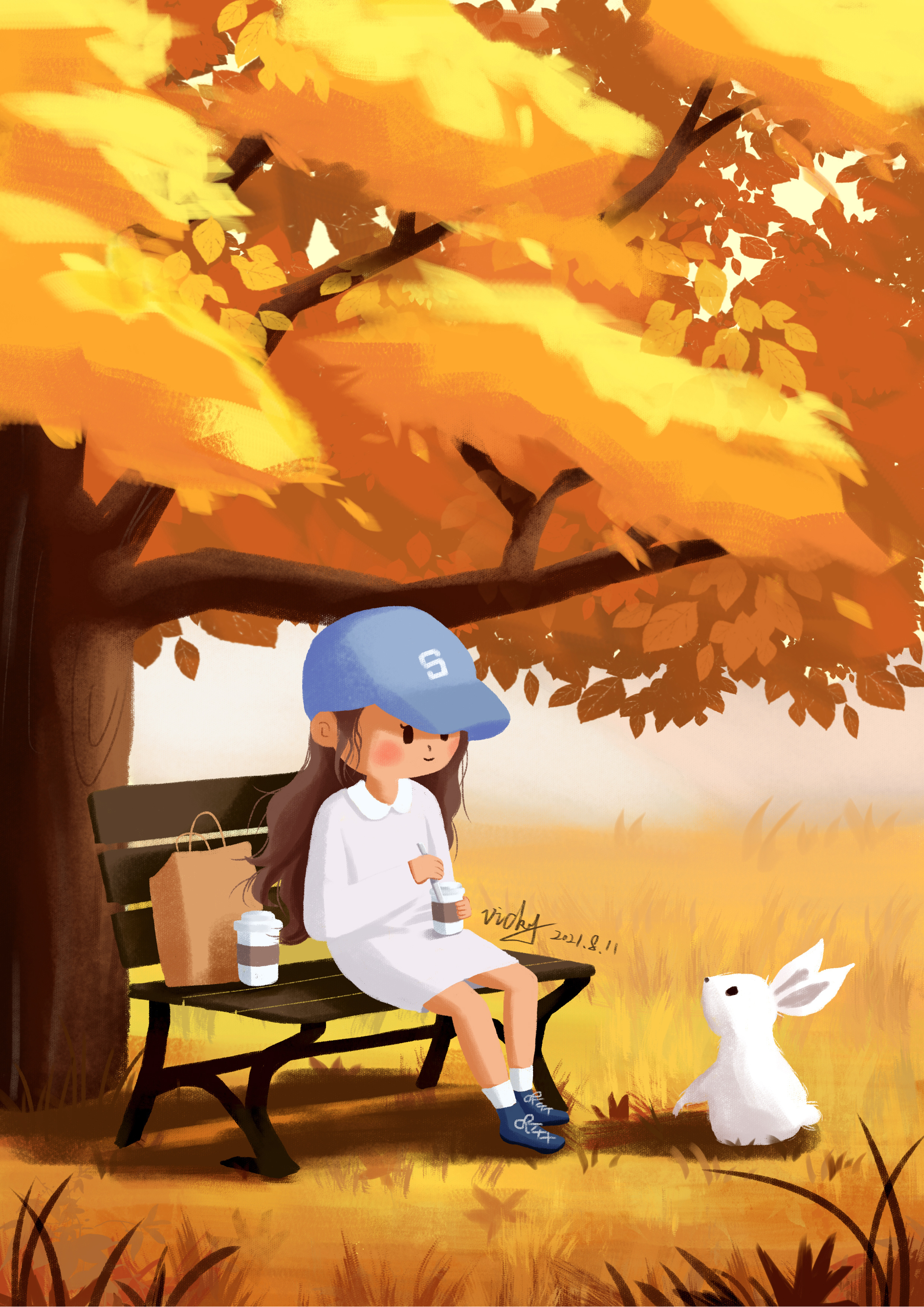 秋天的第一张插画|插画|儿童插画|几何vicky - 原创作品 - 站酷