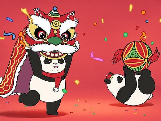 熊猫滚滚新年篇表情包上线喽！！