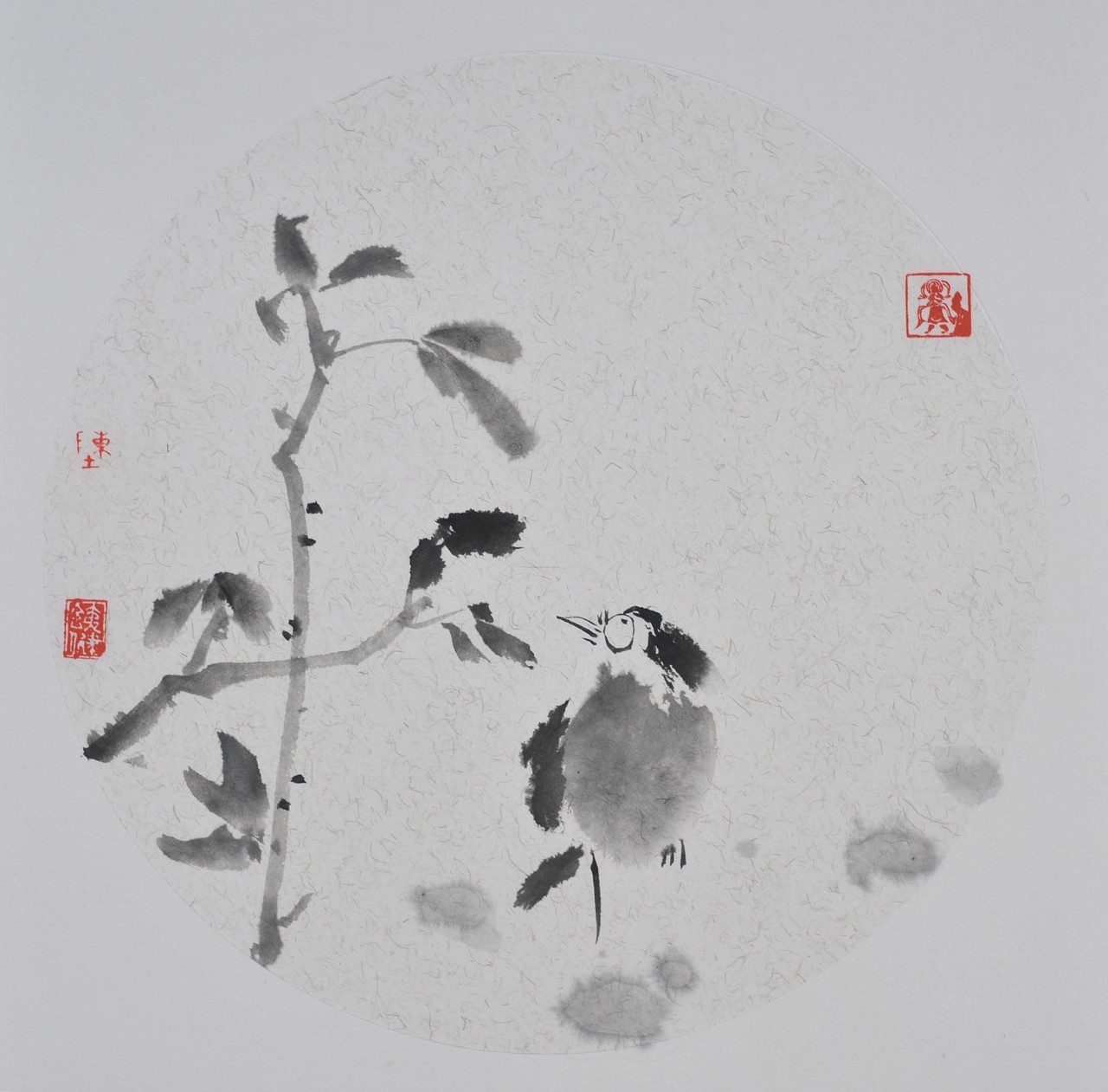 陈铁健写意花鸟水墨作品