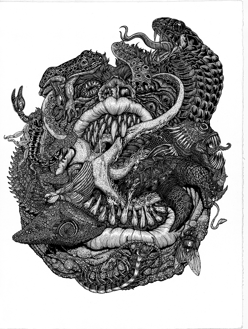 《七宗罪——饕餮》 纸本手绘 高清细节