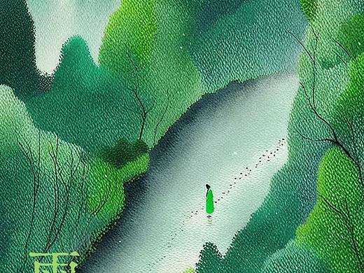 刺绣 | 雨水:草色遥看近却无