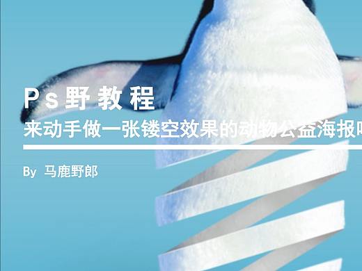 Ps野教程│来动手做一张镂空效果的动物公益海报吧
