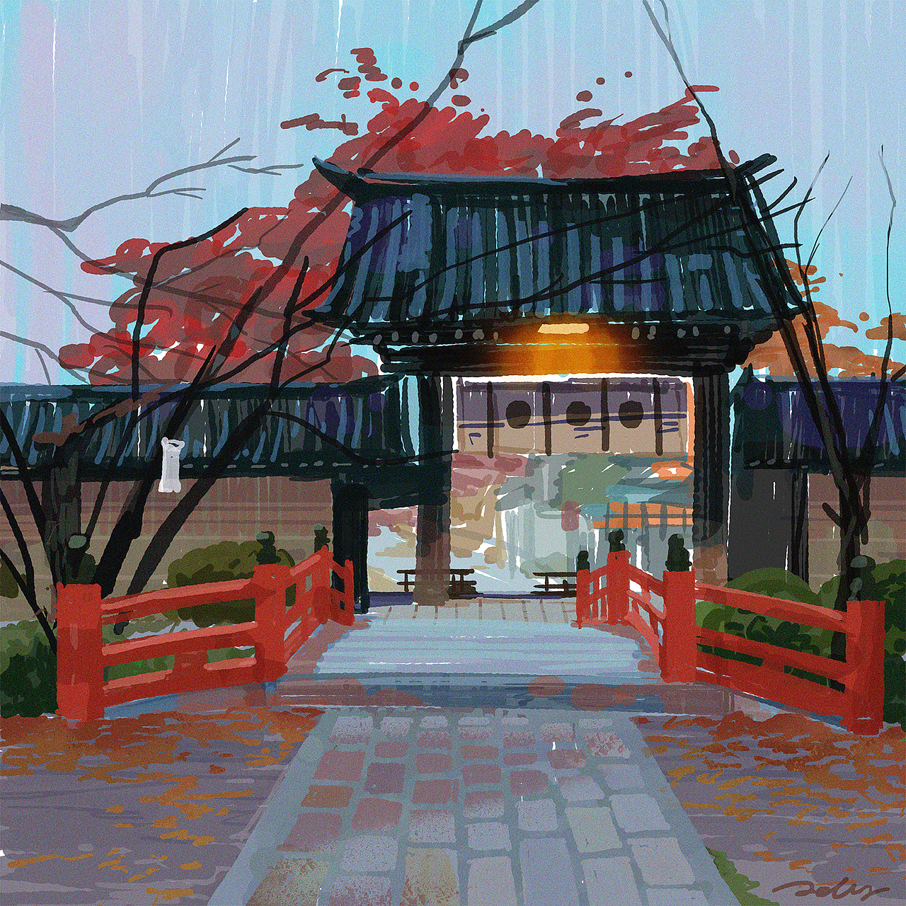 风景插画（图ZMjYxMzY3MDY4） - 创作习作 - 站酷设计师摘梨_jelly原创素材 - 站酷ZCOOL