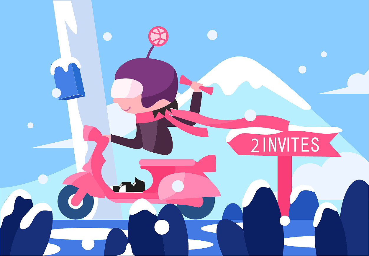 插圖雪天摩托（圖ZMTA5NTU0Njg0） - 藝術(shù)插畫 - 站酷設(shè)計師李枝鵬原創(chuàng)素材 - 站酷ZCOOL