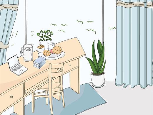 小清新场景插画