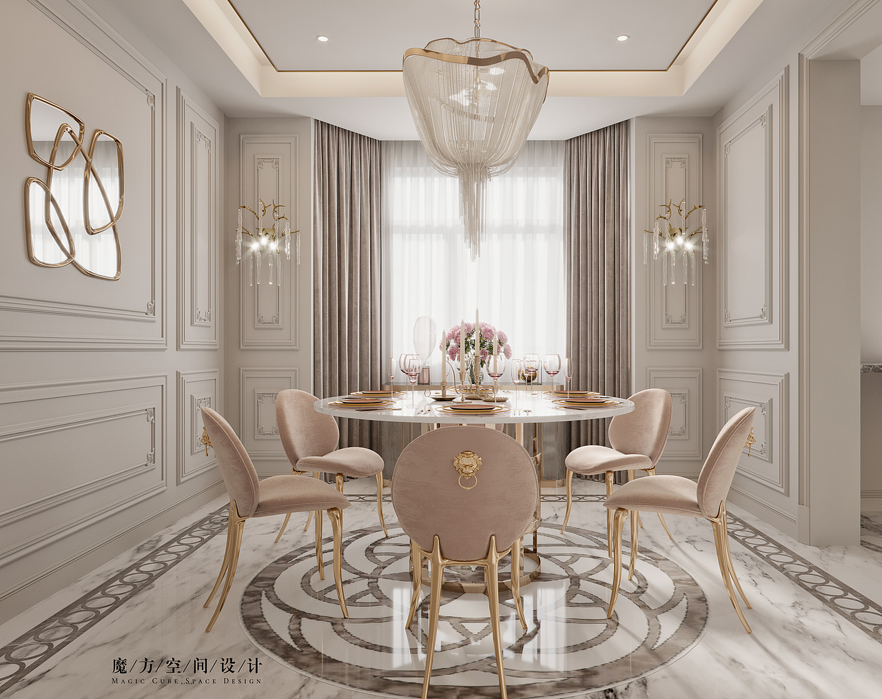 【魔方】法式轻奢•贵州遵义别墅项目（图ZMjE2NzMxODY4） - 家装设计 - 站酷设计师魔方空间设计原创素材 - 站酷ZCOOL