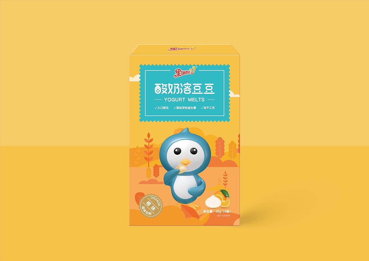 果仙多维酸奶溶豆豆包装设计