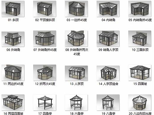 阳光房造型示意图