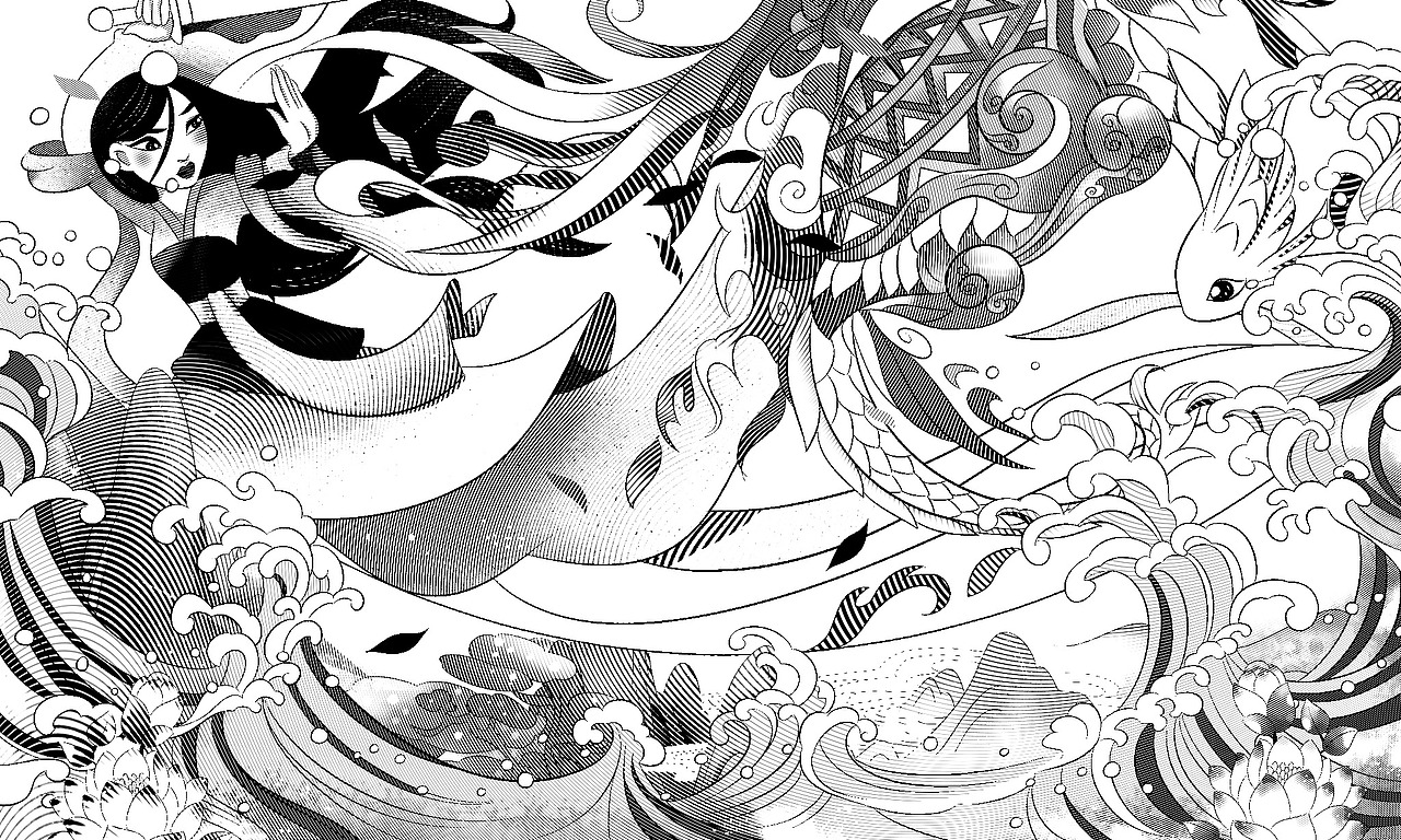 中国风四大神兽遇上迪士尼公主