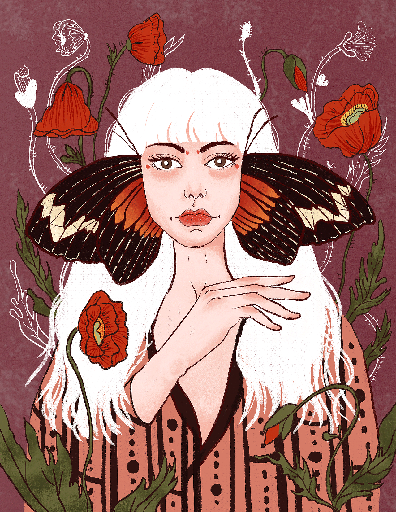 个性女孩插画-1