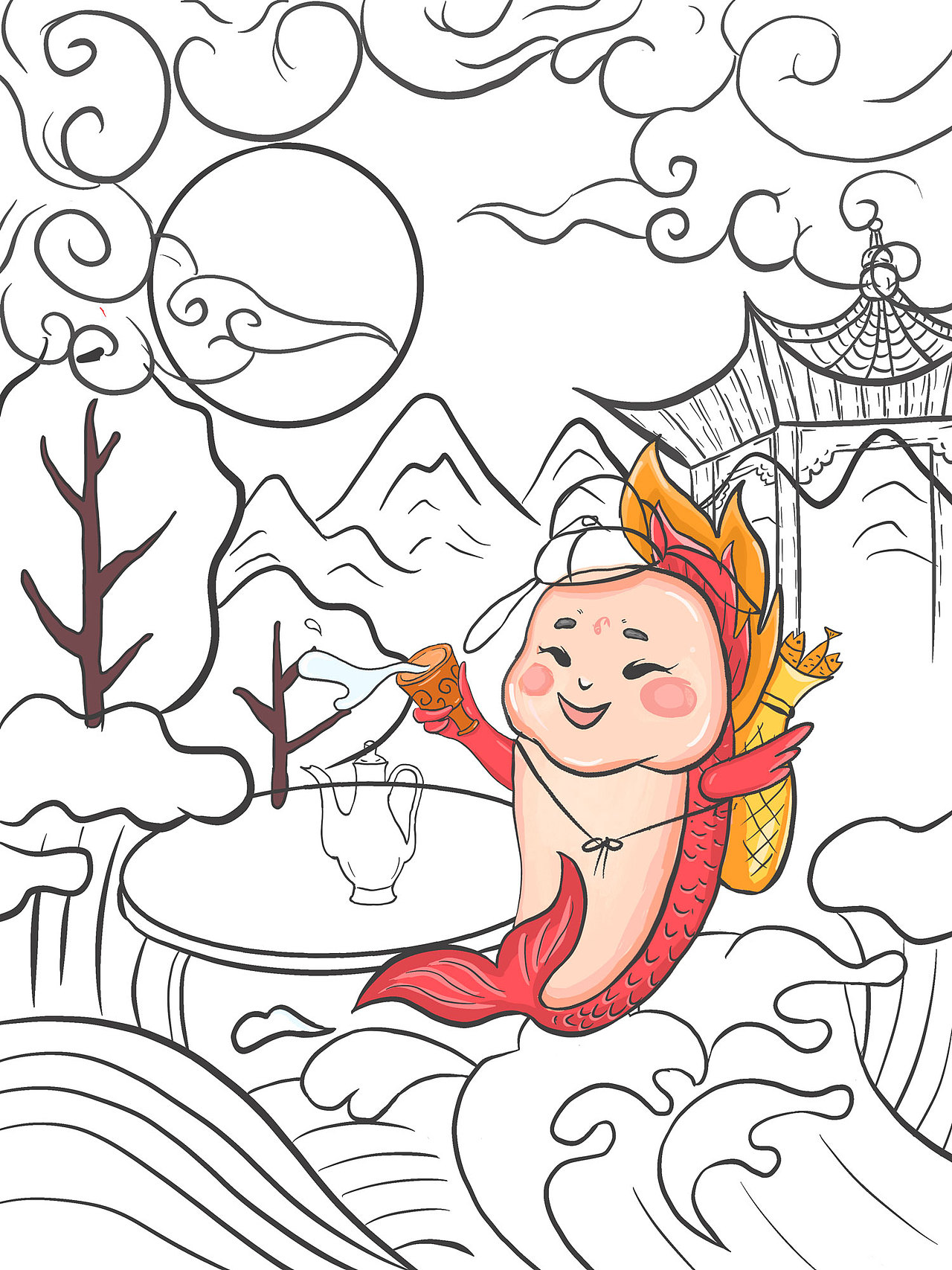 平面-包装烤鱼片国潮插画自封袋包装（图ZMjc5ODcwMDgw） - 包装 - 站酷设计师采尚原创素材 - 站酷ZCOOL