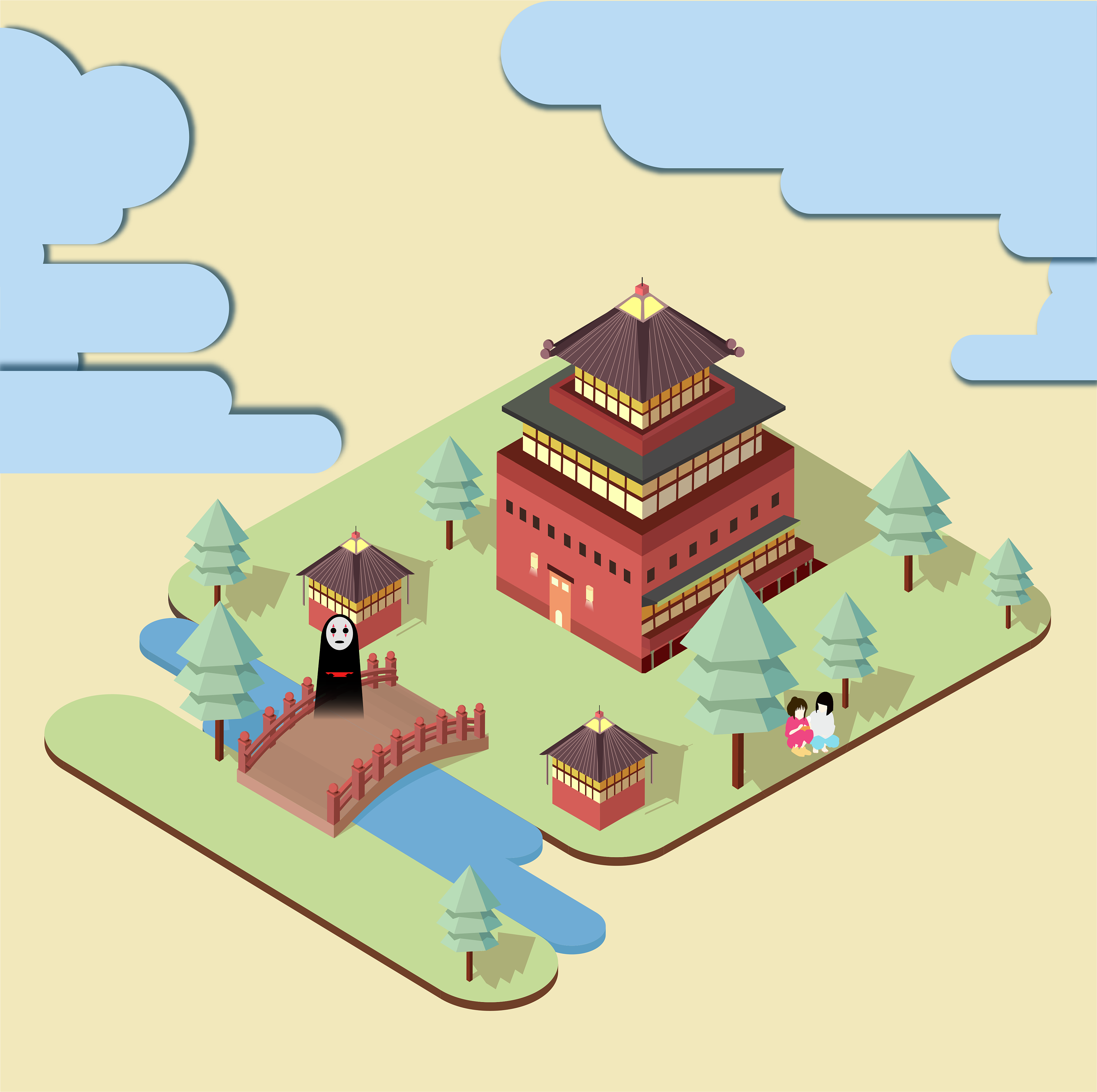 2.5d场景插画练习