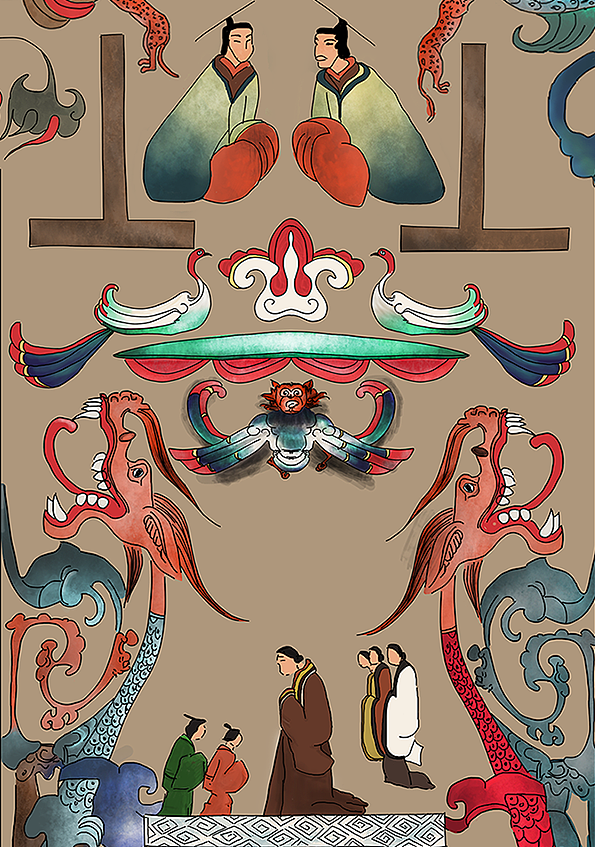 辛追墓T型帛画临摹习作（图ZMTI1NTM4NDY4） - 创作习作 - 站酷设计师kennyjin1991原创素材 - 站酷ZCOOL