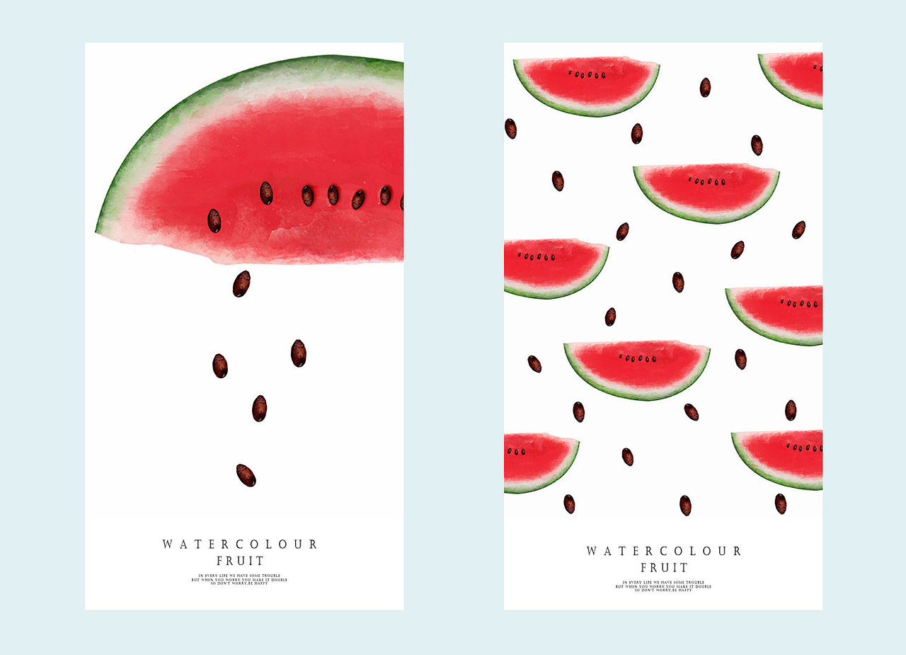 水果壁纸——水彩的结合