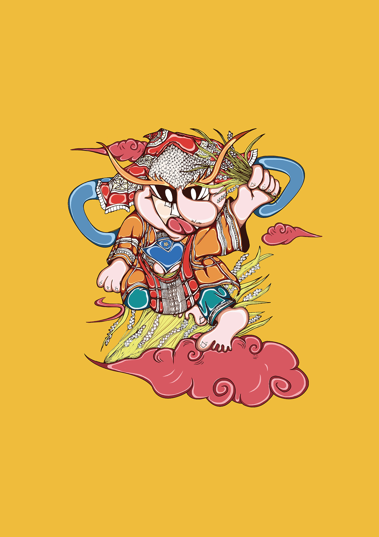 基诺族四神插画设计（图ZMjA4MjE5NjA0） - 商业插画 - 站酷设计师ZJ咪西西原创素材 - 站酷ZCOOL