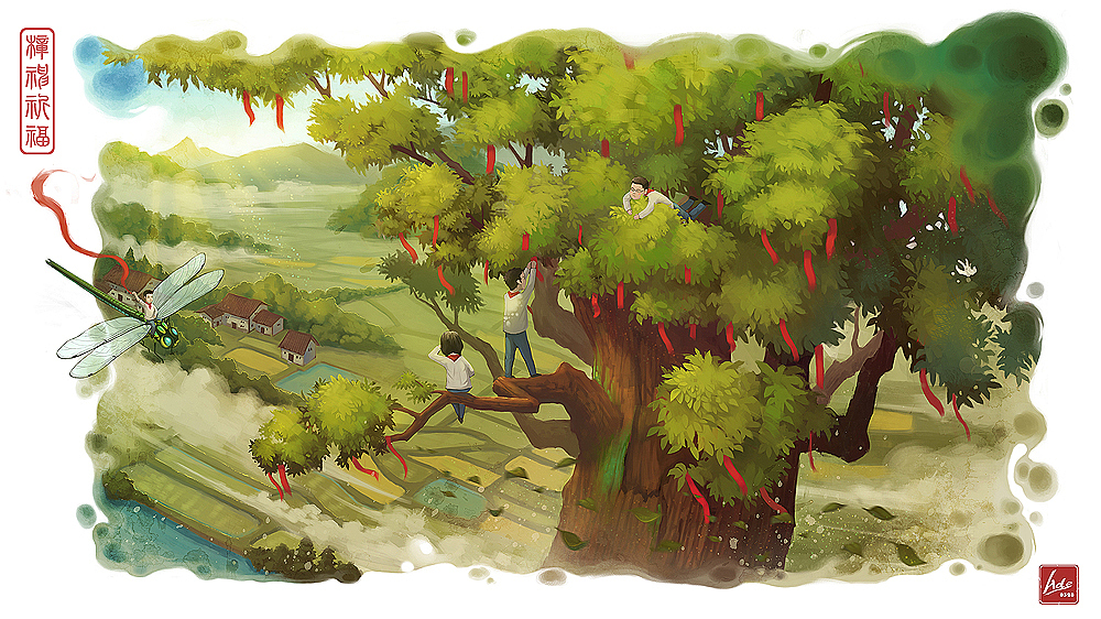 家乡志·忆童年（图ZMjc0MjI3MzY=） - 商业插画 - 站酷设计师Ade0328原创素材 - 站酷ZCOOL