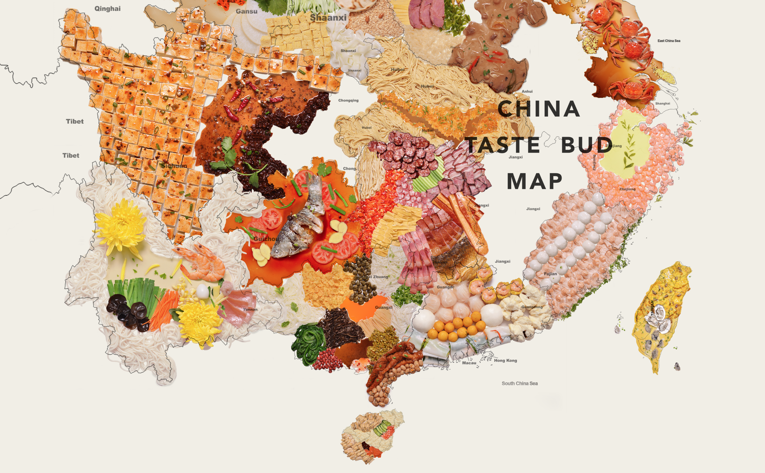 china city taste bud map_yum汤汤-站酷zcool
