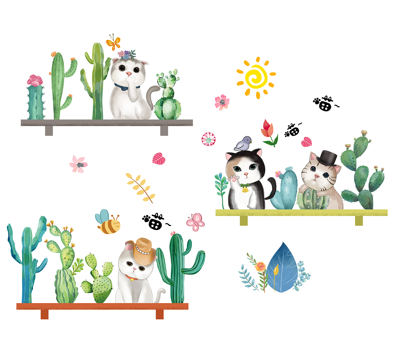仙人掌和猫（图ZMTQ4NDQ5NzAw） - 商业插画 - 站酷设计师贝吉塔糖双原创素材 - 站酷ZCOOL