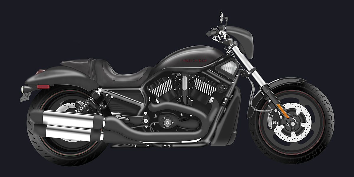 Harley Davidson 绘制过程（图ZMTE3ODMzNTI0） - 图标 - 站酷设计师FlyPark原创素材 - 站酷ZCOOL