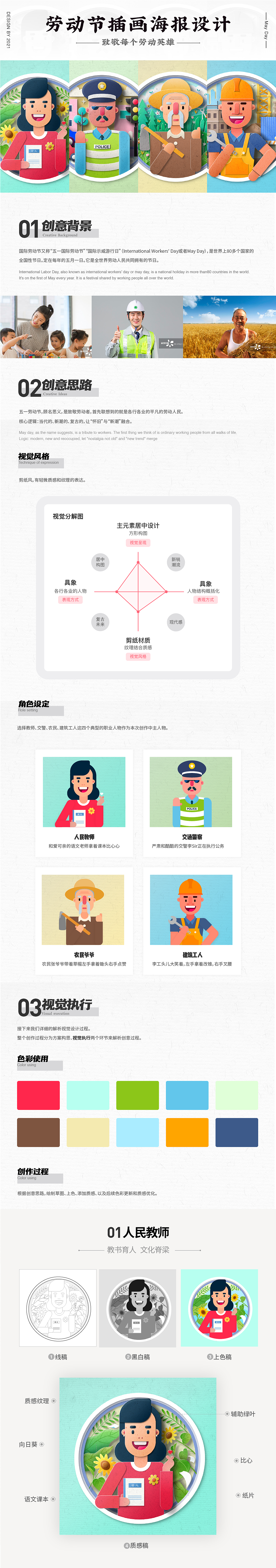 五一劳动节插画作品（图ZMjYzMjk0OTIw） - 闪屏/壁纸 - 站酷设计师中重稀土原创素材 - 站酷ZCOOL