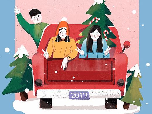 圣诞快乐（个人主页-ZMjU0MDcwNTY=） - 商业插画 - 站酷设计师小小雪F原创素材 - 站酷ZCOOL