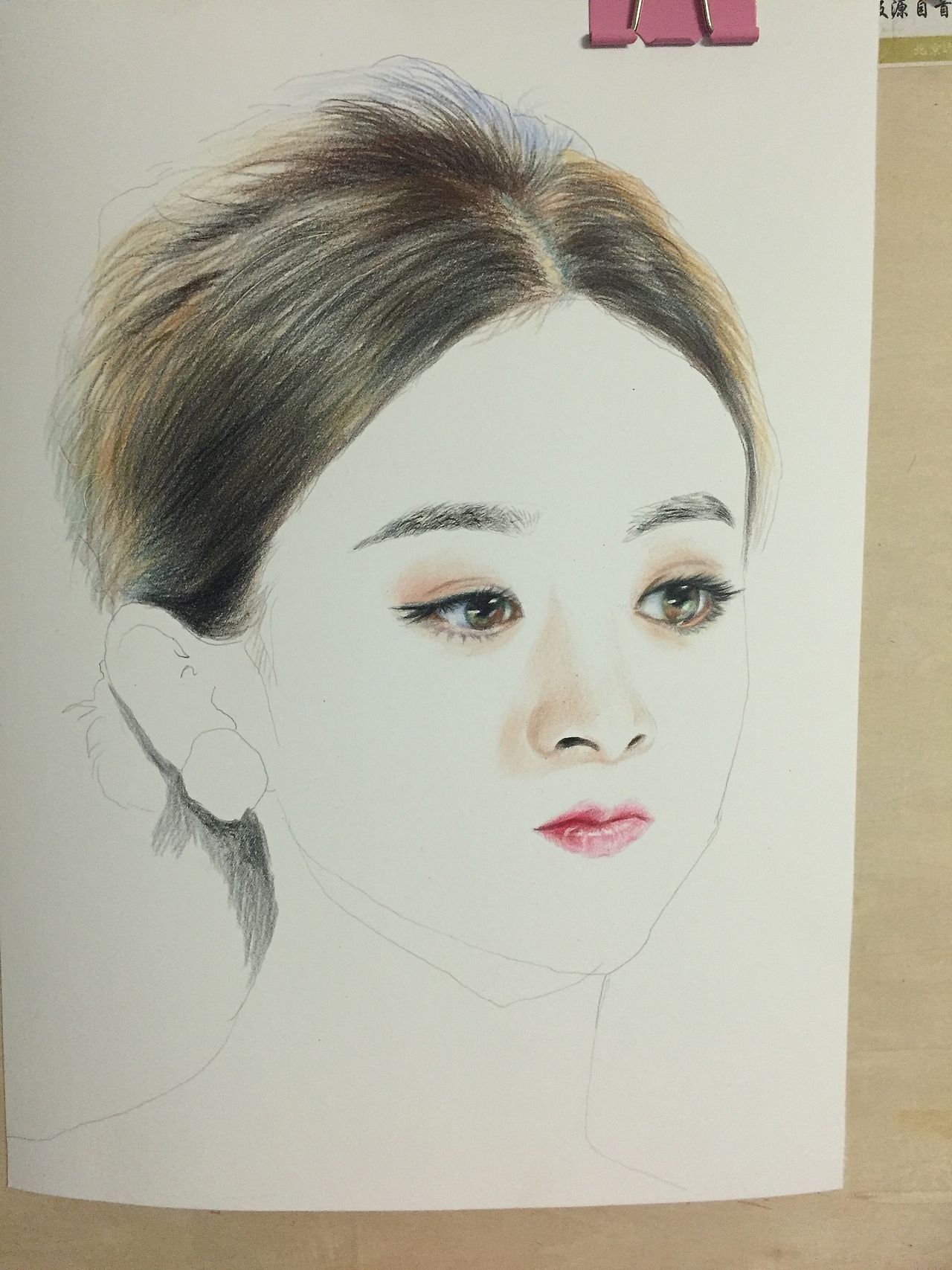 赵丽颖彩铅练习