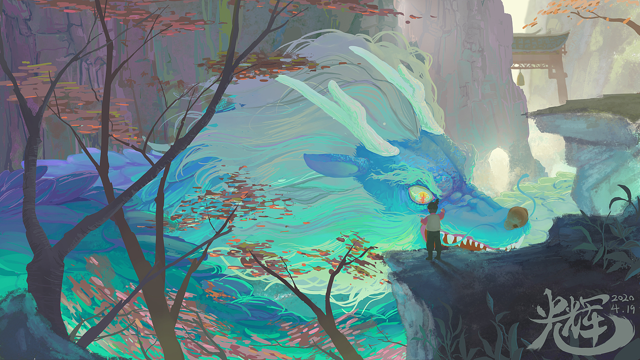 红蜥蜴和青龙（图ZMjE0NDAzOTI4） - 商业插画 - 站酷设计师光辉系我原创素材 - 站酷ZCOOL