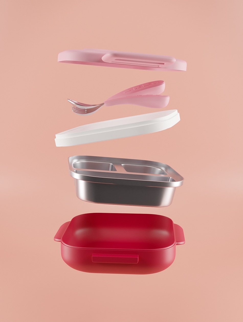 【产品渲染】octoto饭盒