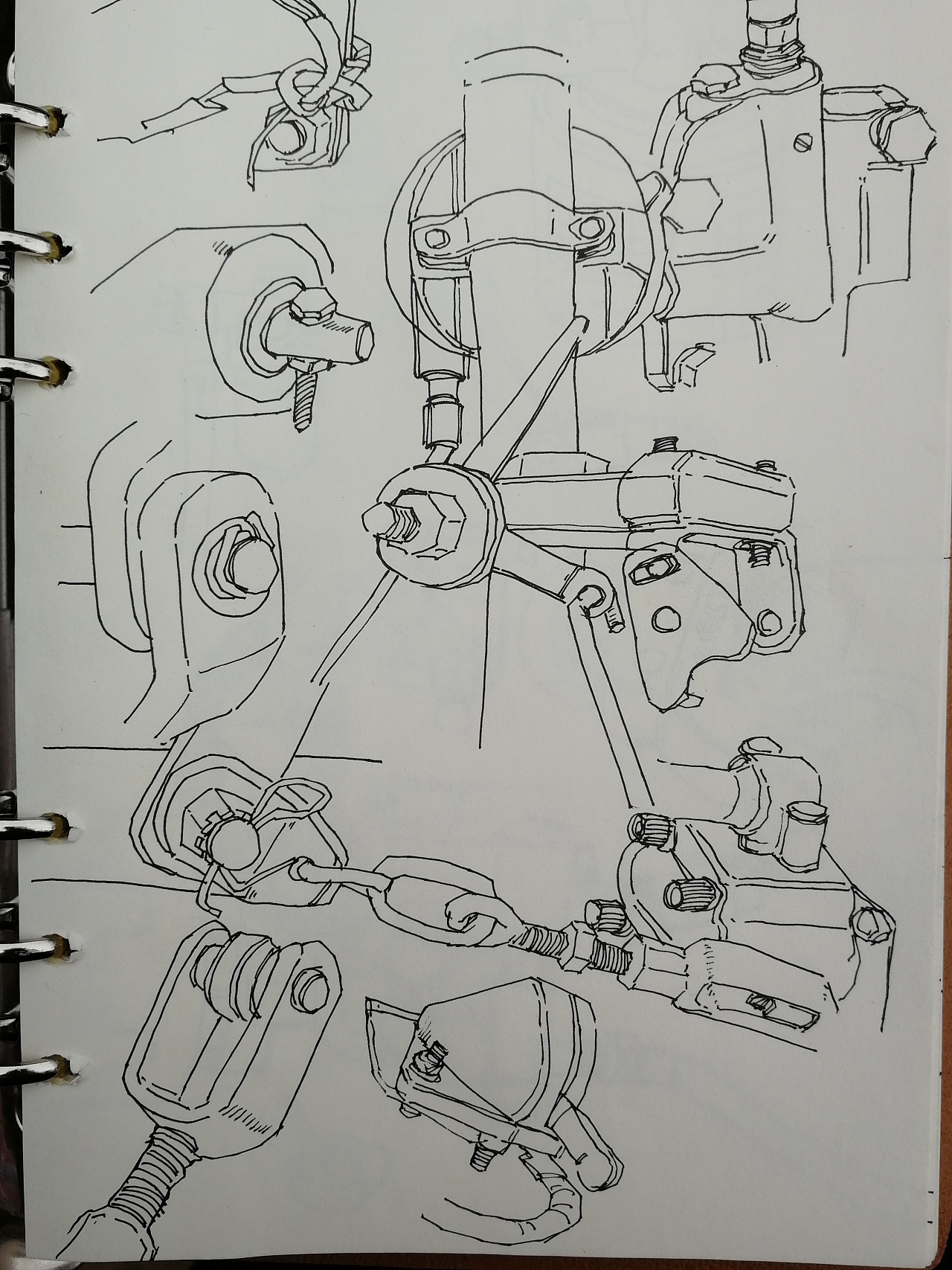 写生,车头结构和一些机械连接