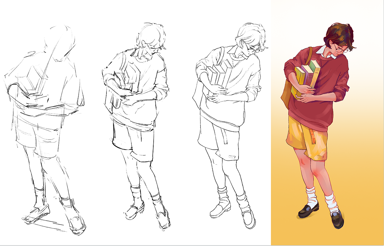 人物 速写 动漫风 原宿风 插画