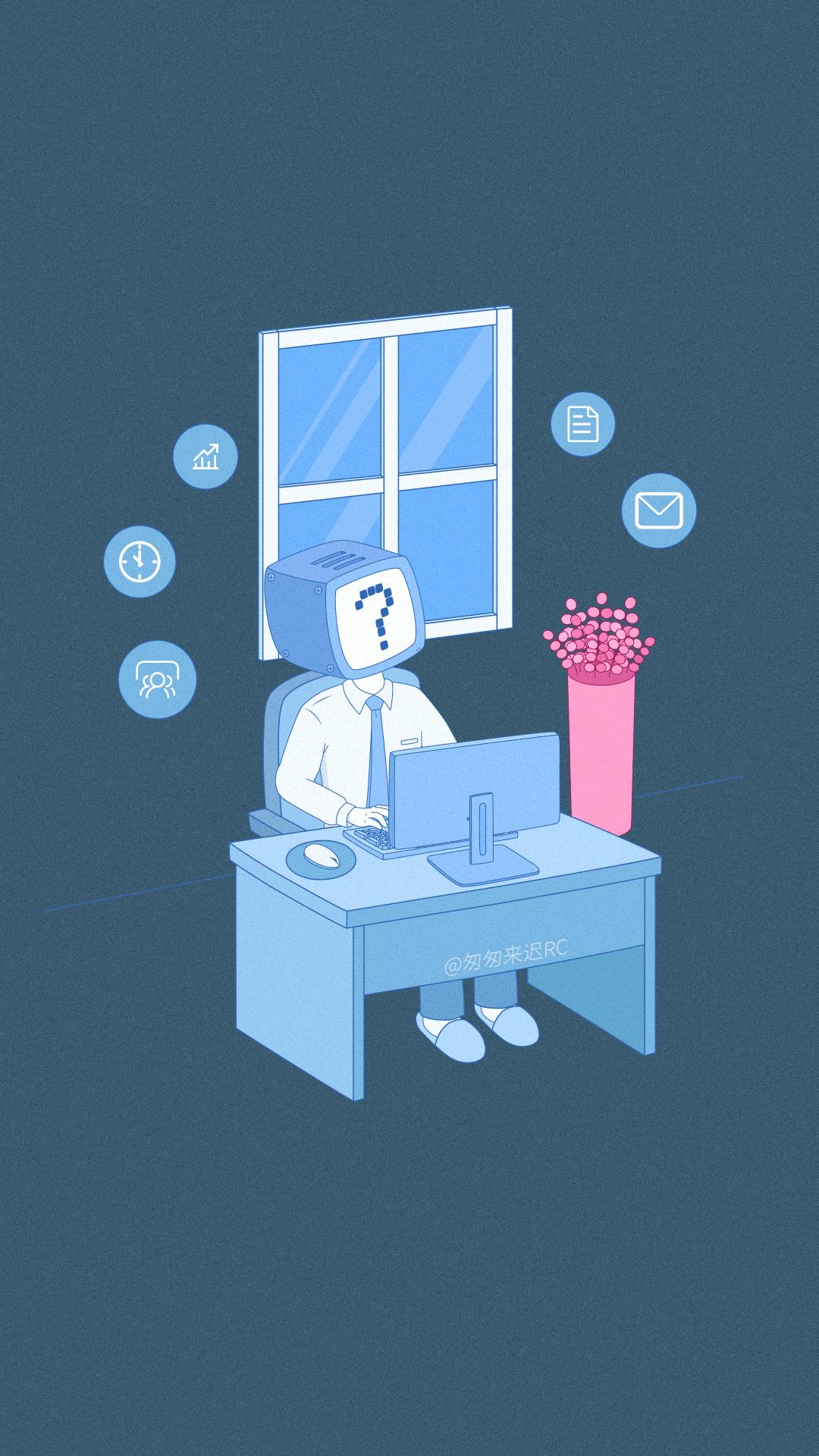 扁平插画|拒绝机械化的生活（图ZMjkyNjEzNTc2） - 创作习作 - 站酷设计师匆匆来迟RC原创素材 - 站酷ZCOOL